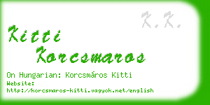 kitti korcsmaros business card