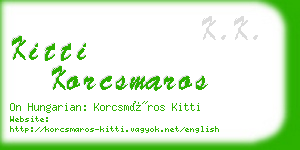 kitti korcsmaros business card